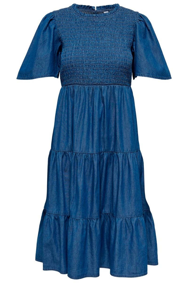 JDY - Kjole - JDY Wendy 2/4 Below Knee Dress - Medium Blue Denim