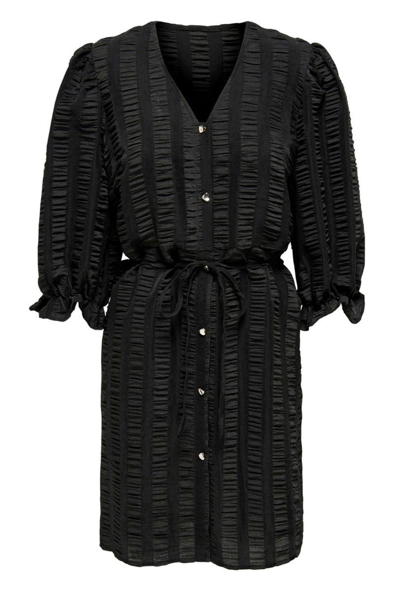 JDY - Kjole - JDY Lara 3/4 V-neck Dress - Black