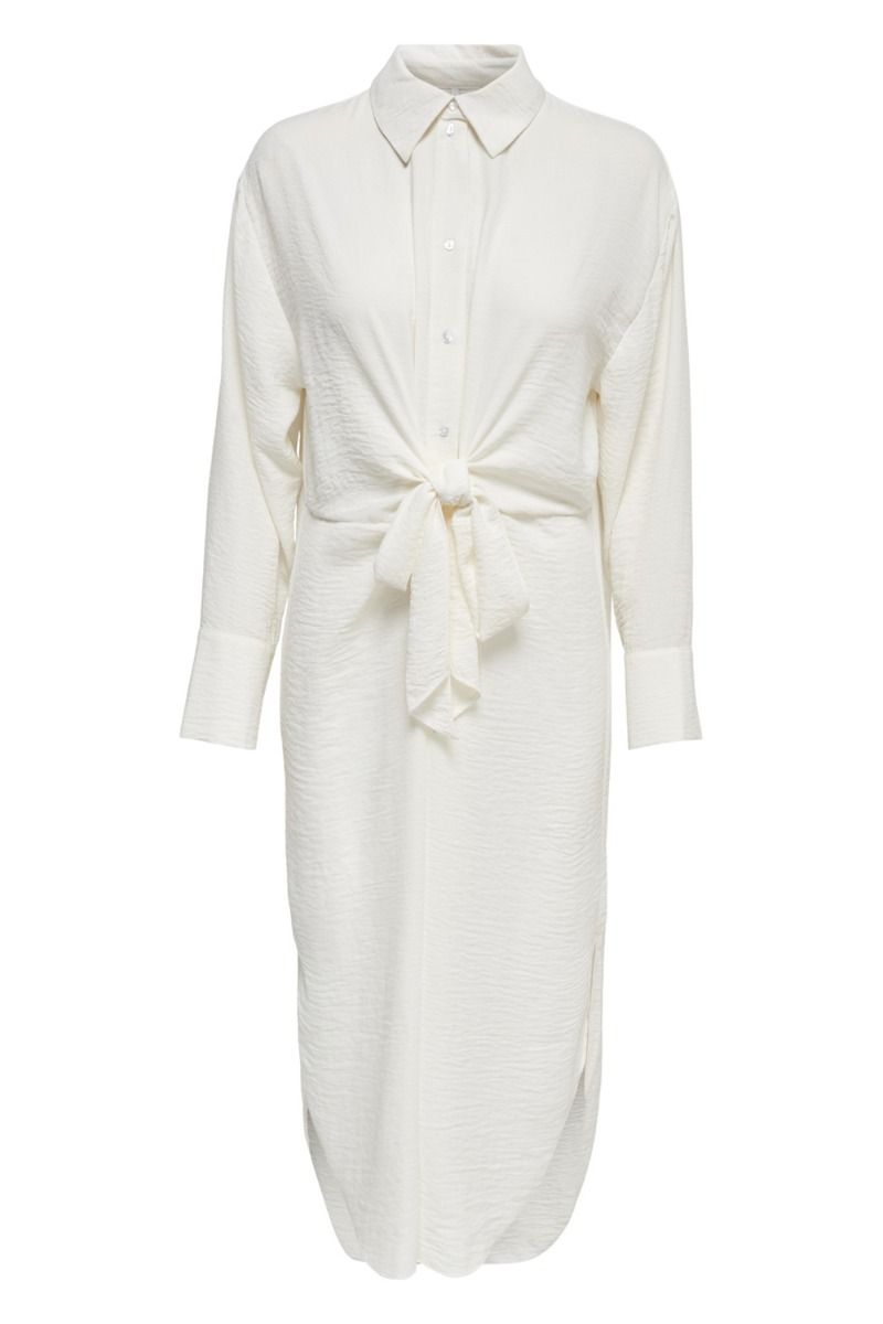 JDY - Kjole - JDY Lara L/S Shirt Dress - Cloud Dancer