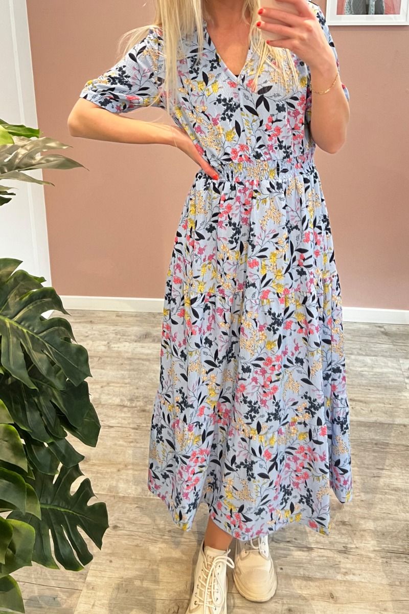 JDY - Kjole - JDY Lotus SS Long Dress - Brunnera Blue