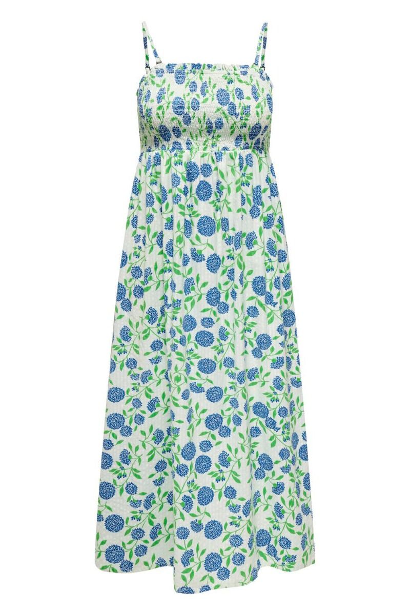 JDY - Kjole - JDY Mace S/L Smock Midi Dress - White