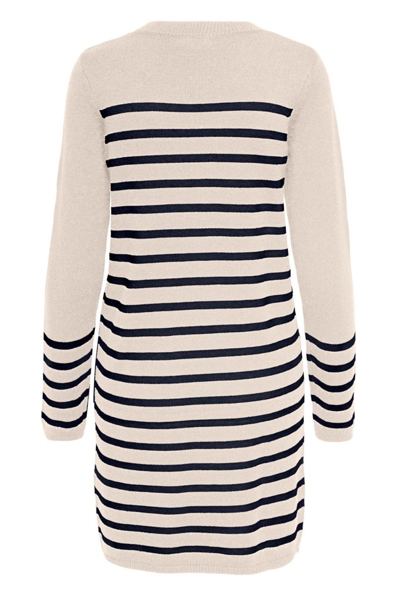 JDY - Kjole - JDY Marco L/S Striped Dress Knit - Cement