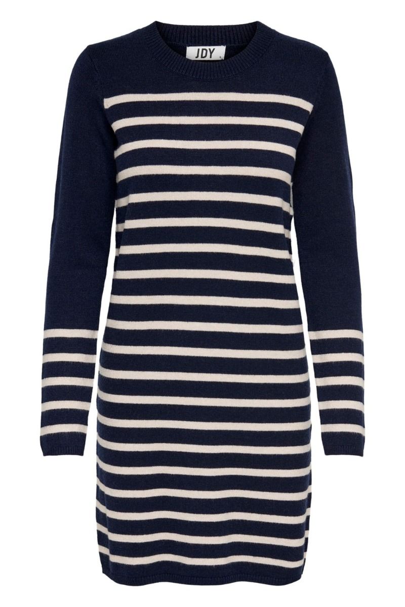JDY - Kjole - JDY Marco L/S Striped Dress Knit - Sky Captain