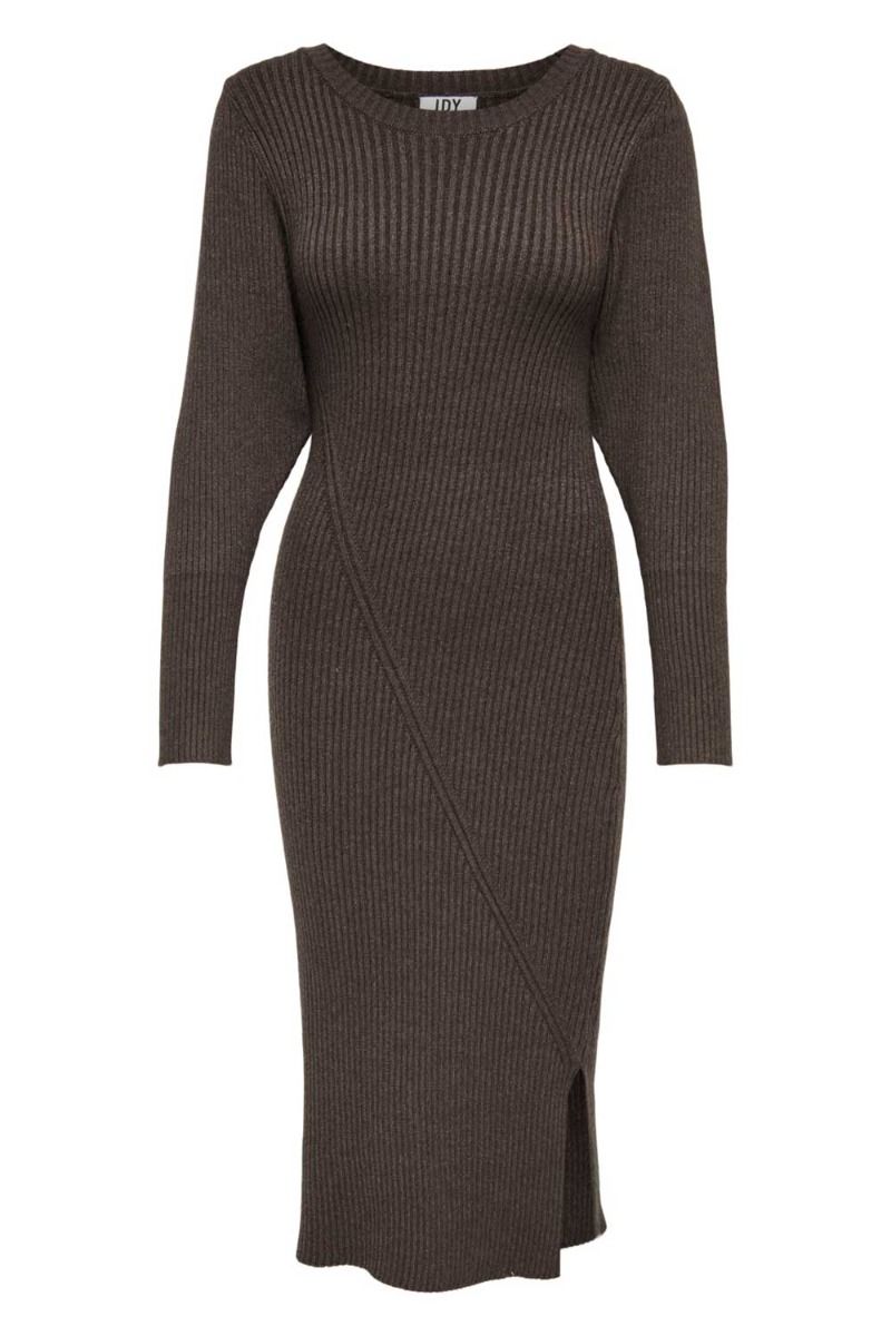 JDY - Kjole - Marco Sia LS O-neck Dress - Chocolate Brown