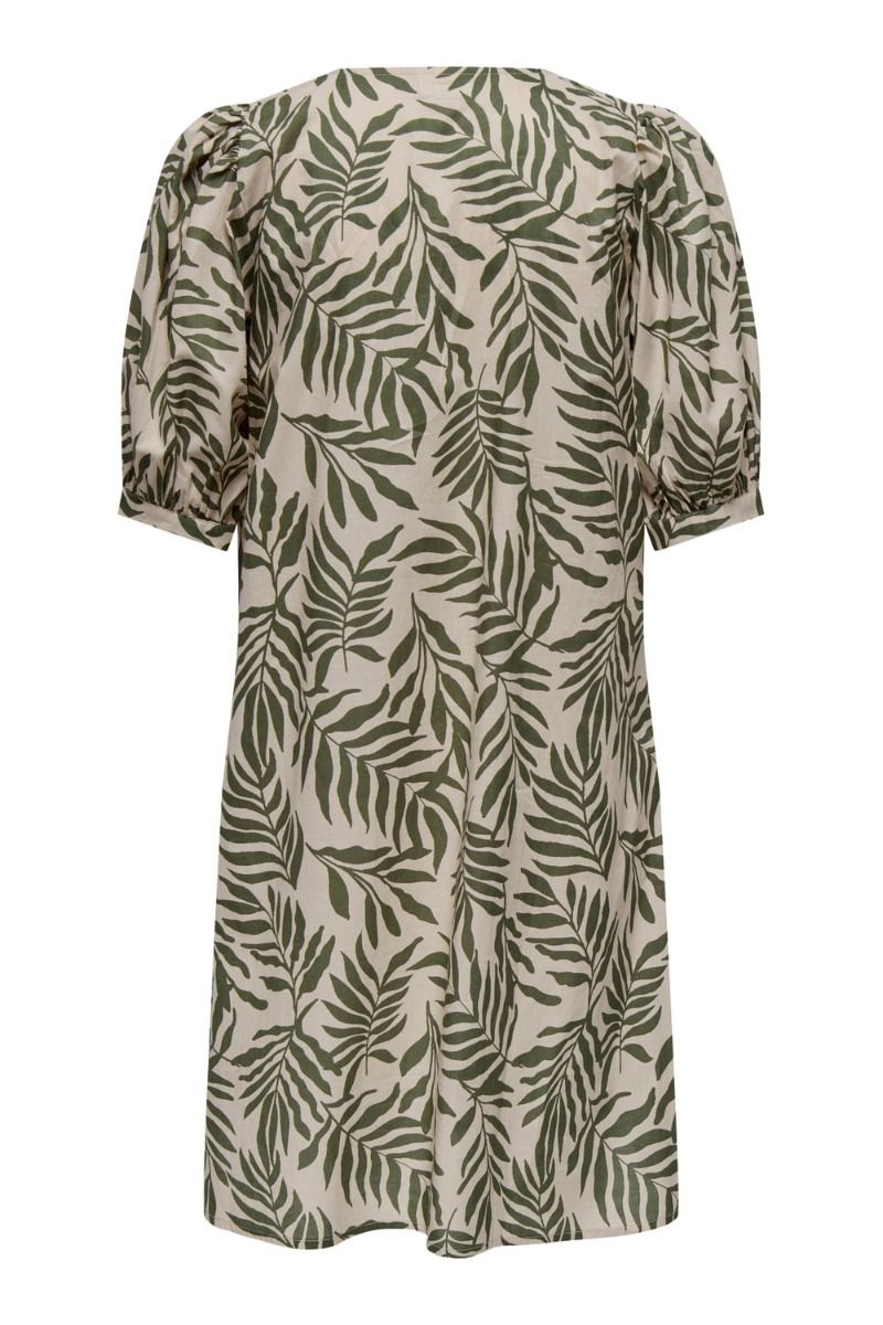 JDY - Kjole - JDY Mia 2/4 Tie Neck Midi Dress - Cement/Deep Lichen