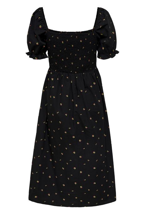 JDY - Kjole - JDY Milla SS Smock Dress - Black/Cherry