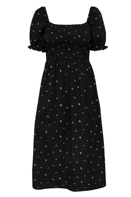 JDY - Kjole - JDY Milla SS Smock Dress - Black/Cherry