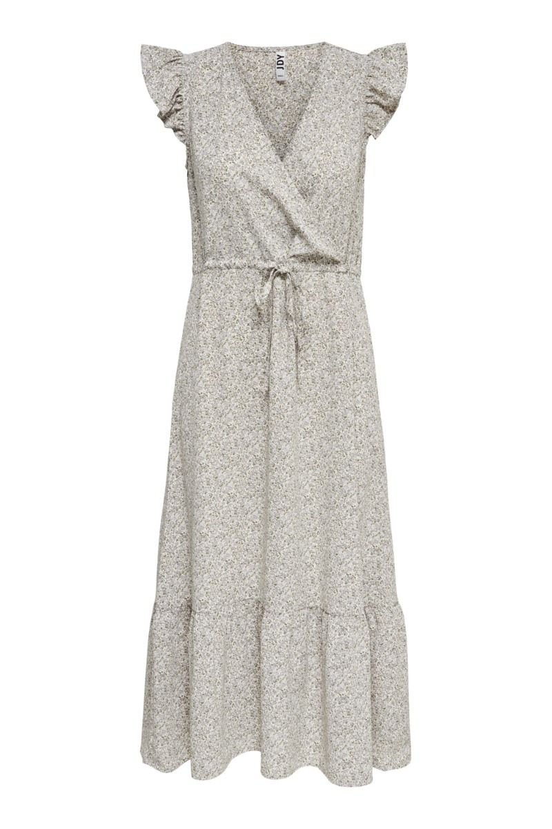 JDY - Kjole - JDY Nolia S/L Midi Dress - Coconut Milk