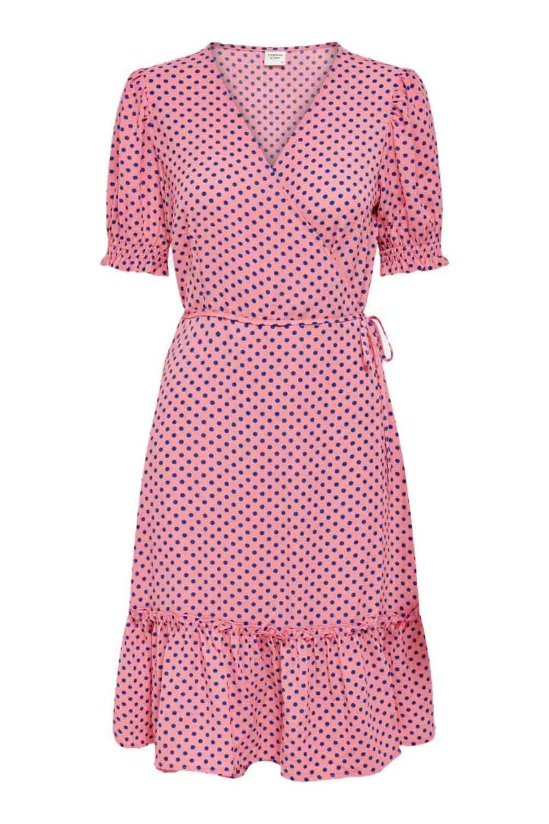 JDY - Kjole - Piper 2/4 Wrap Smock Dress - Geranium Pink