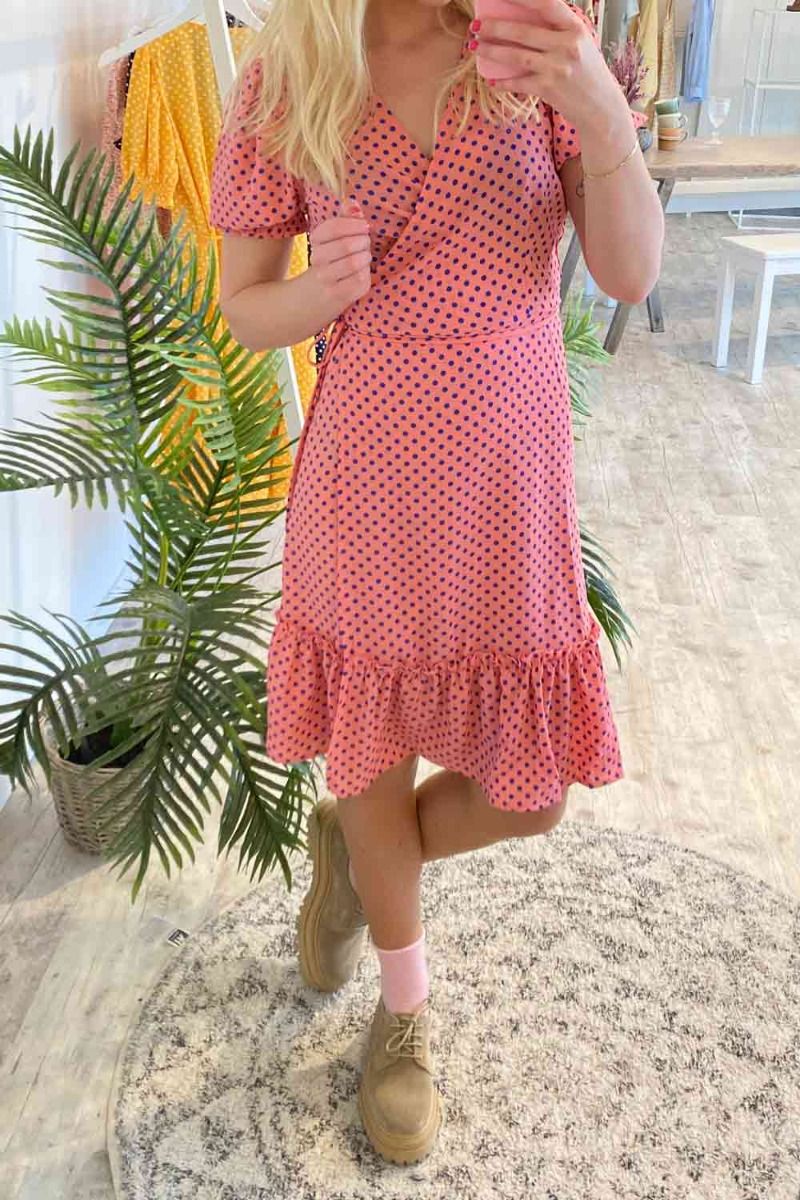 JDY - Kjole - Piper 2/4 Wrap Smock Dress - Geranium Pink