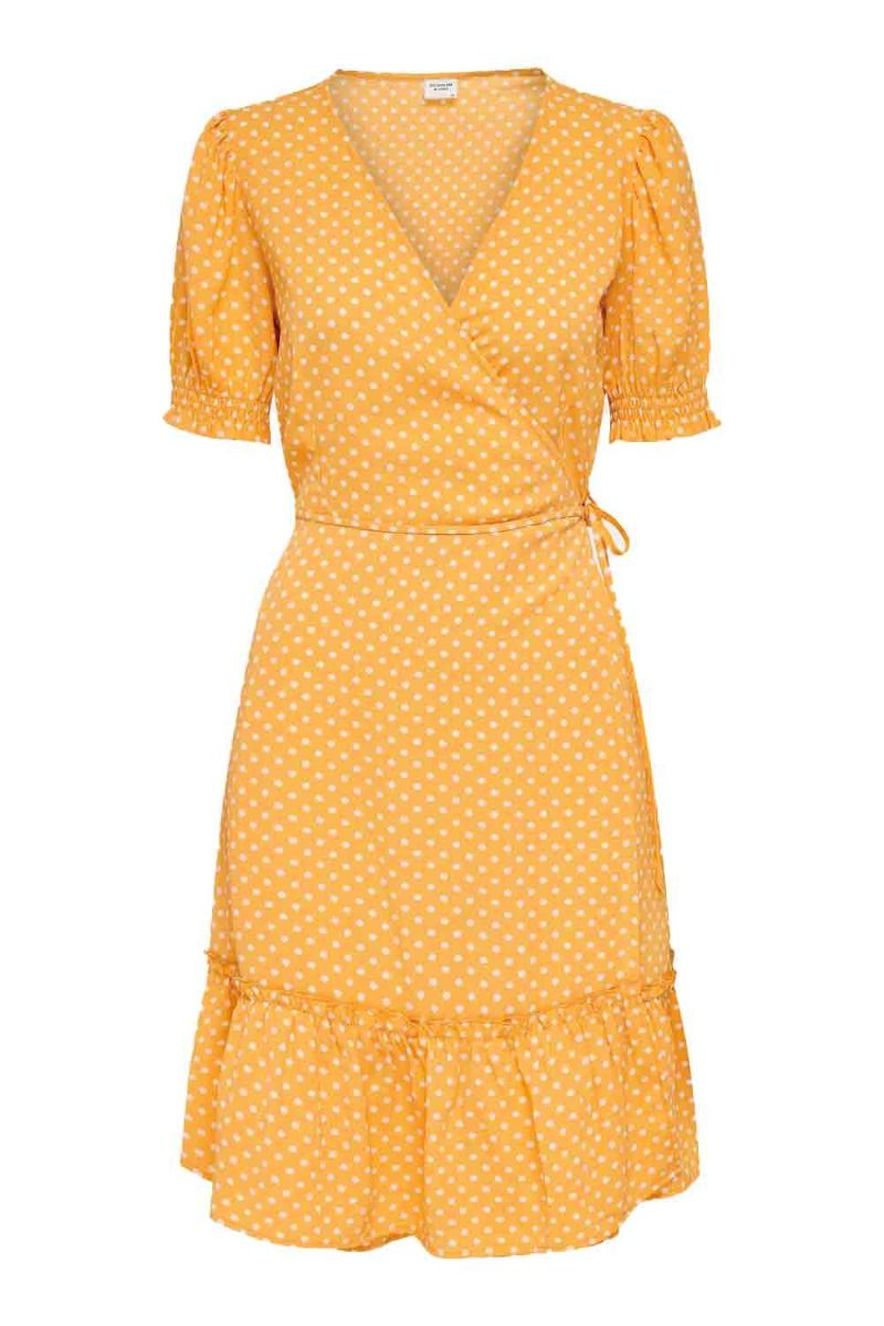 JDY - Kjole - Piper 2/4 Wrap Smock Dress - Golden Apricot