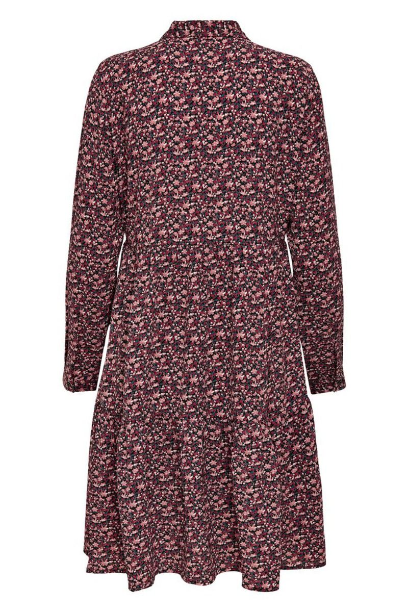 JDY - Kjole - Piper LS Shirt Dress - Black/Rosa Flower