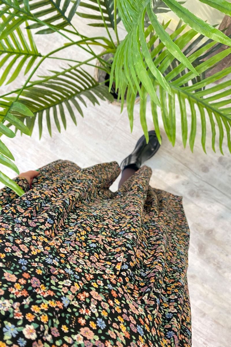 JDY - Kjole - Piper LS Shirt Dress - Black/Vibrant Small Flower