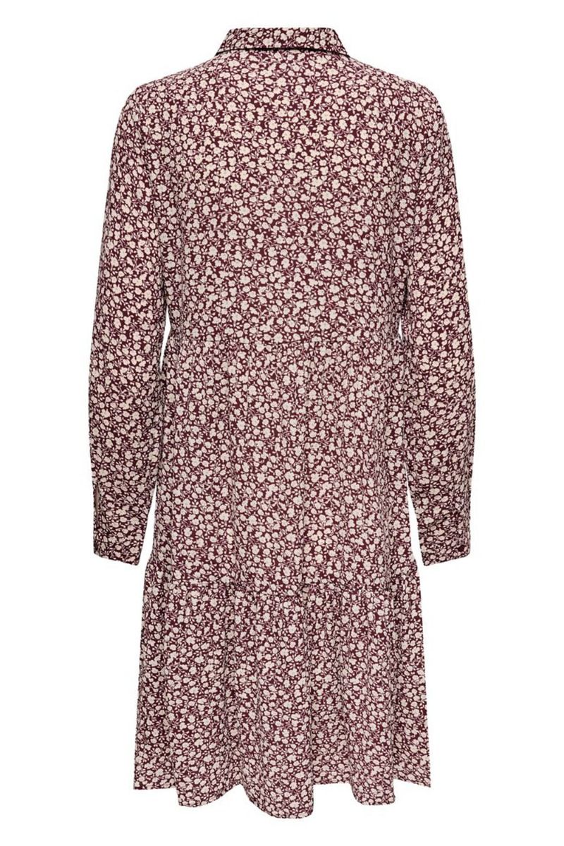 JDY - Kjole - Piper LS Shirt Dress - Zinfandel/Simple Flower