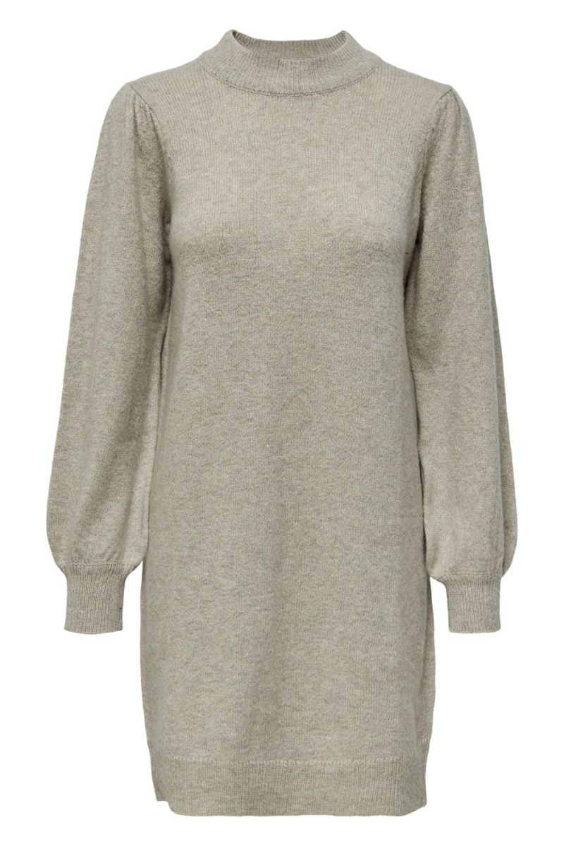 JDY - Kjole - JDY Rue LS High Neck Dress KNT - Chateau Gray