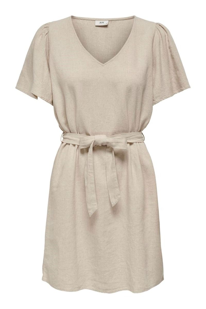 JDY - Kjole - JDY Say S/S Linen Bell Dress - Oatmeal