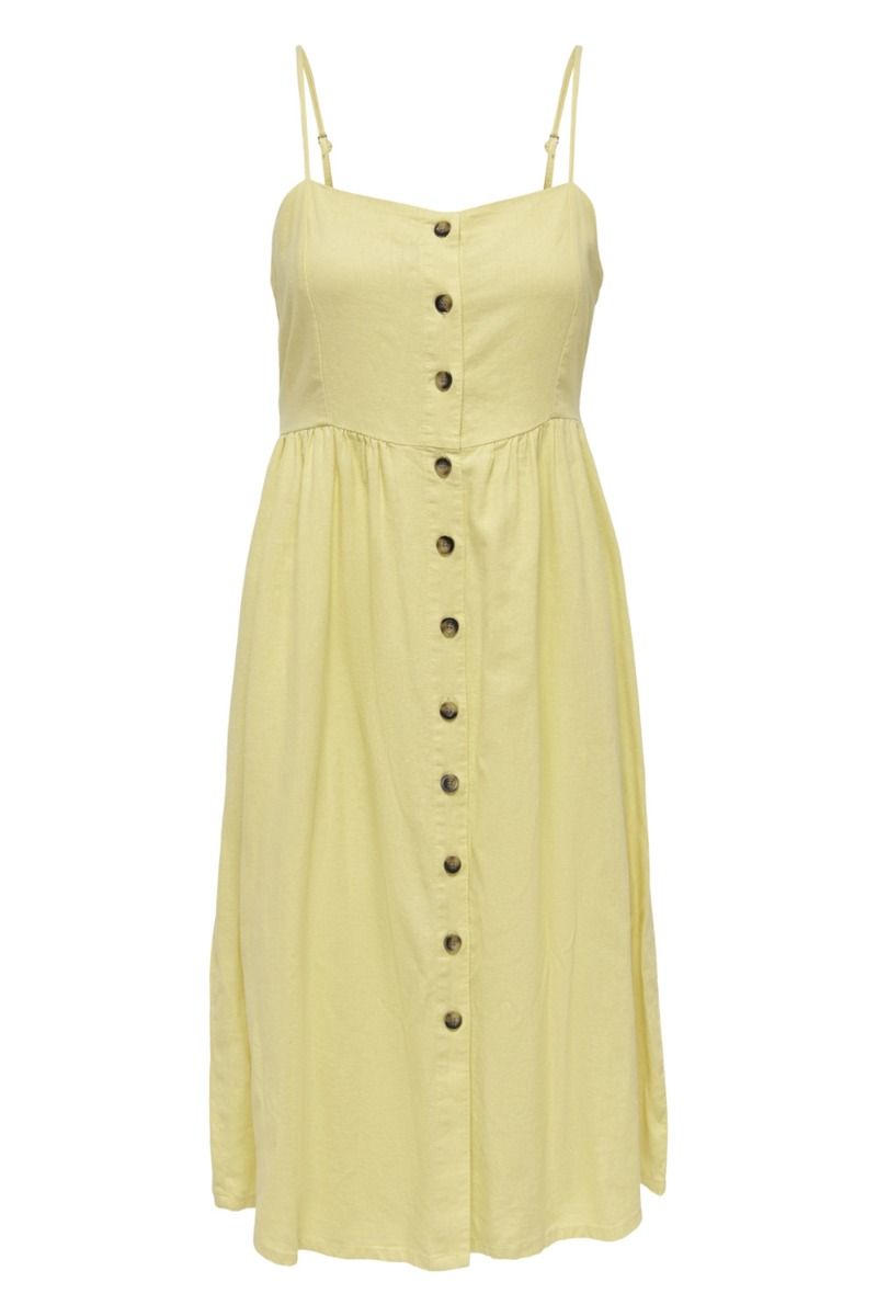 JDY - Kjole - JDY Say Strap Below Knee Linen Dress - Straw