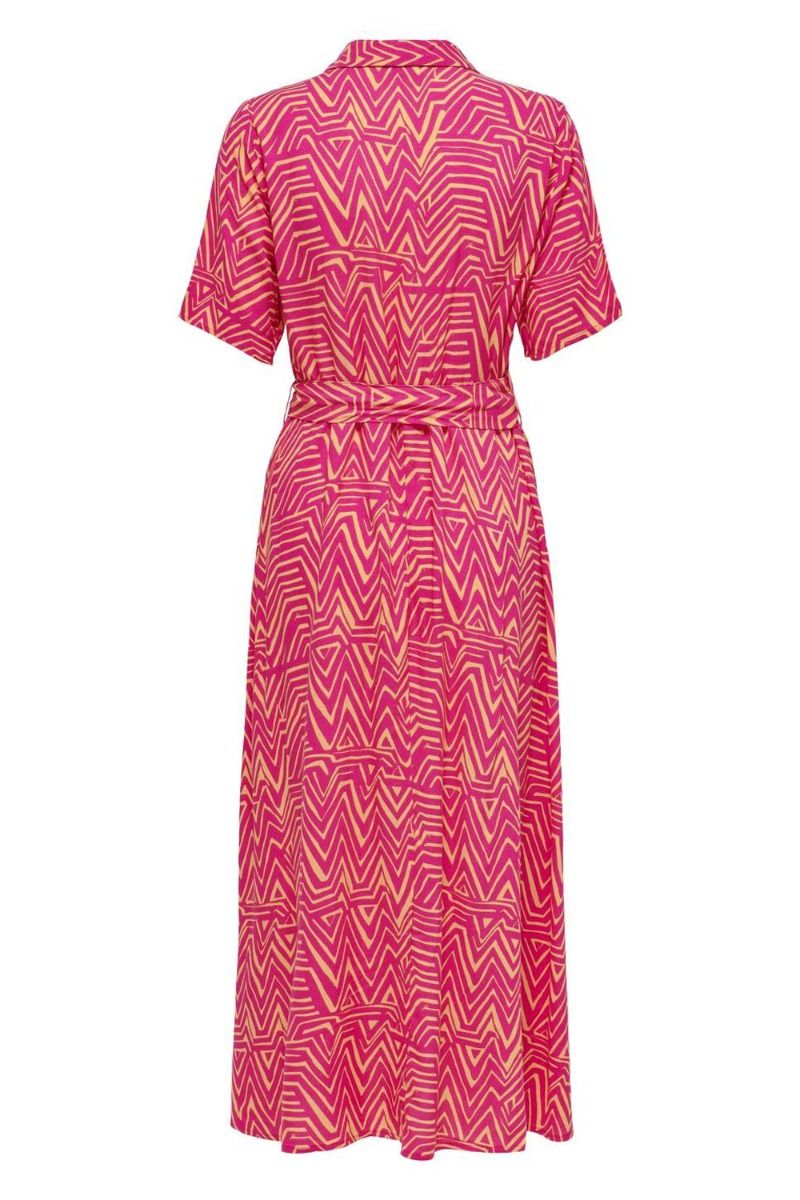 JDY - Kjole - JDY Starr Life 2/4 Midishirt Dress Dia - Fuchsia Purple