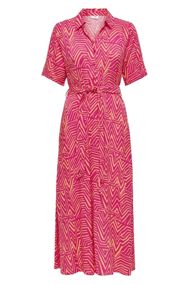 JDY - Kjole - JDY Starr Life 2/4 Midishirt Dress Dia - Fuchsia Purple