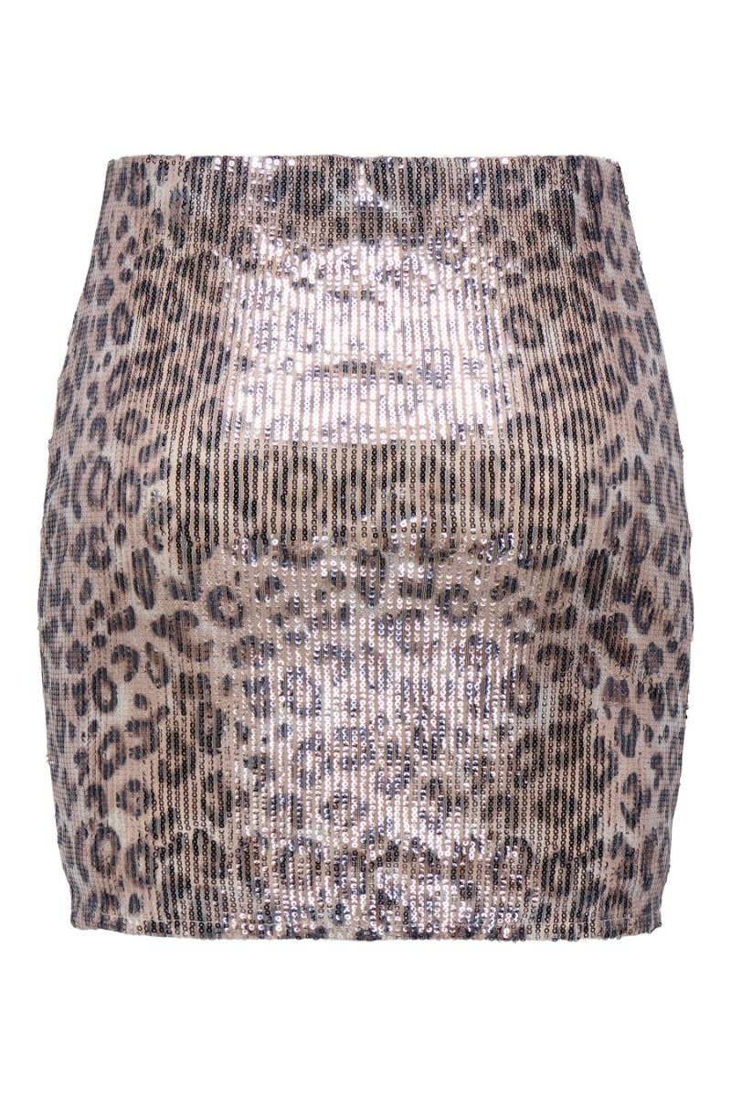 JDY - Nederdel - Leona Sequins Mini Skirt - Brown Rice