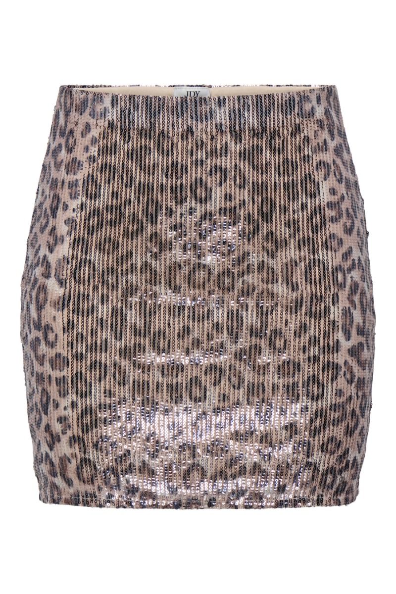 JDY - Nederdel - Leona Sequins Mini Skirt - Brown Rice