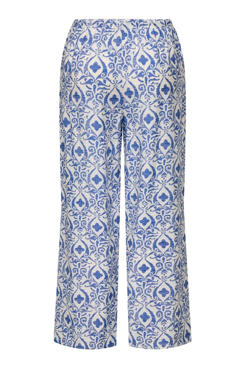 JDY - Bukser - May Life Mw Wide Pant - Birch/Blue Ikat