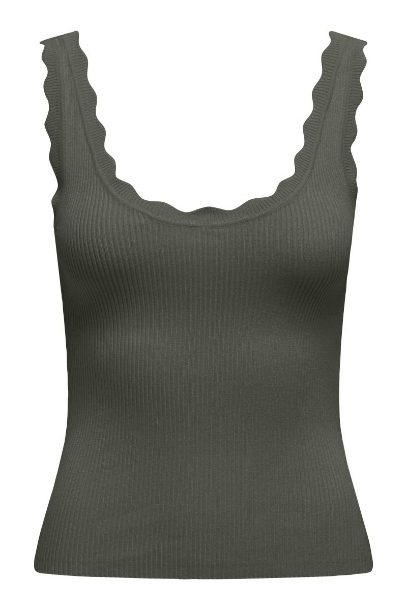 JDY - Top - Nanna S/L Scallop Edge Top - Kambaba