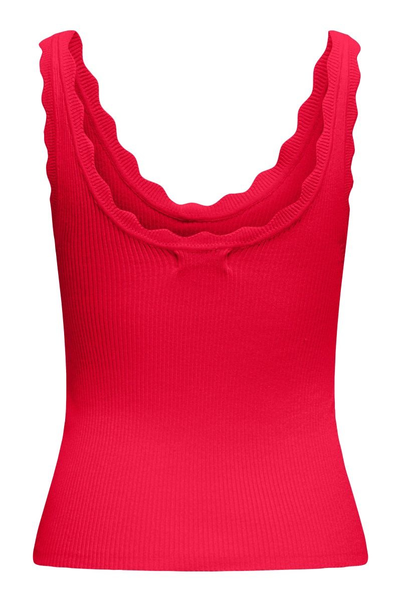 JDY - Top - Nanna S/L Scallop Edge Top - Ski Patrol