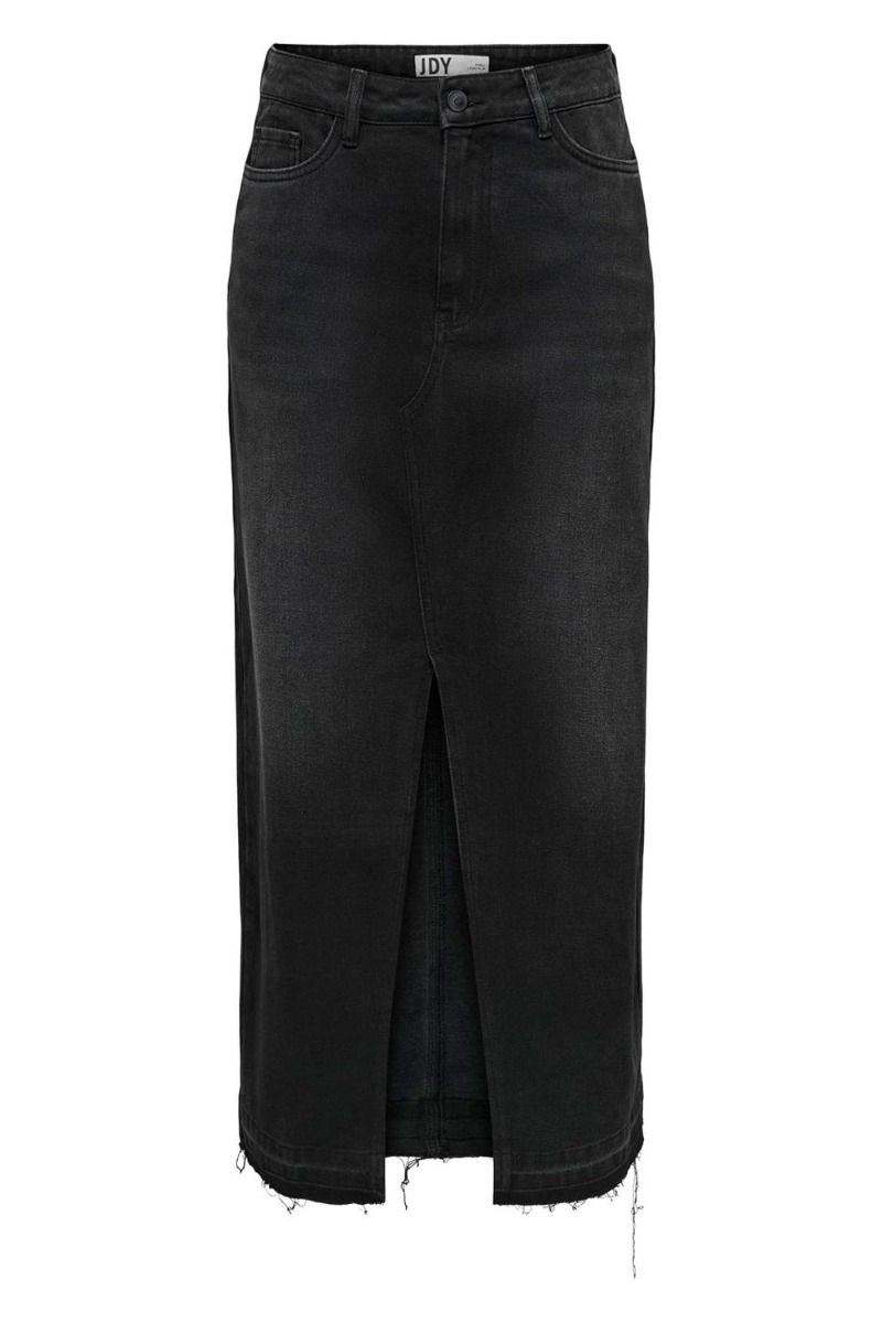 JDY - Nederdel - JDY Bella HW Long Skirt - Black Denim