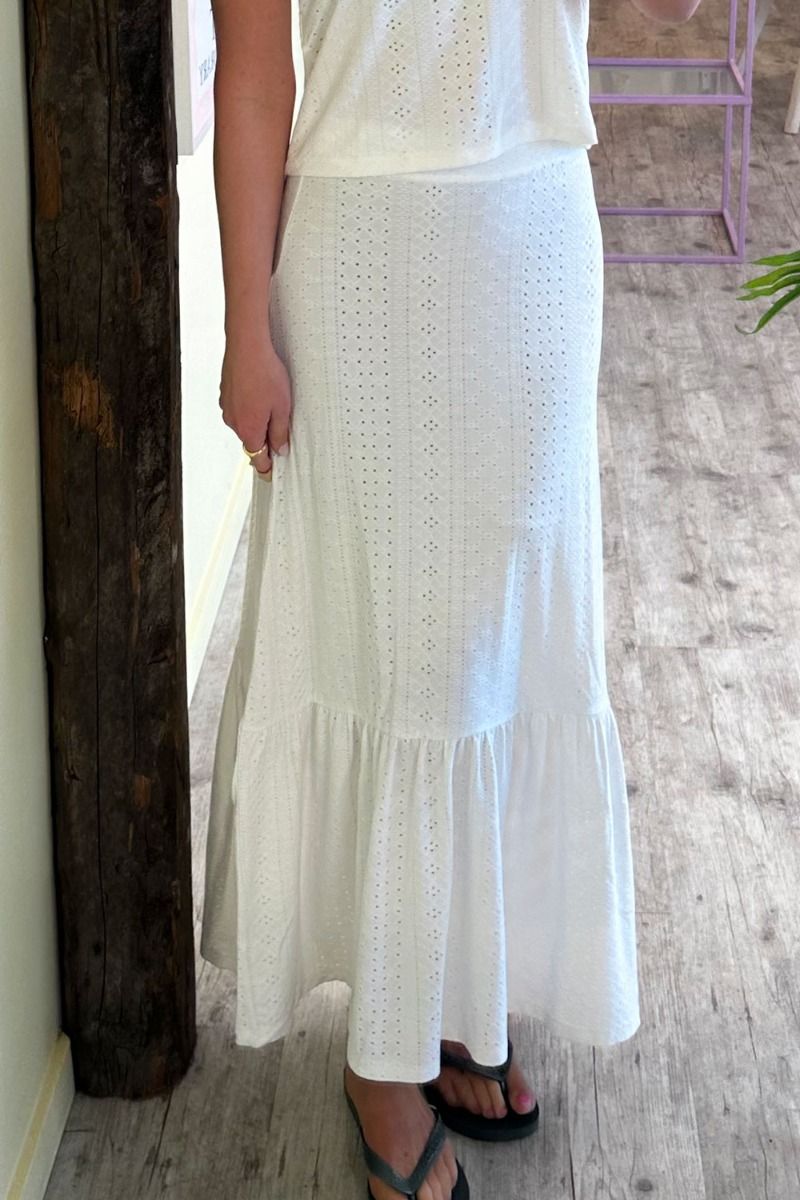 JDY - Nederdel - JDY Cathinka Ancle Skirt - Cloud Dancer