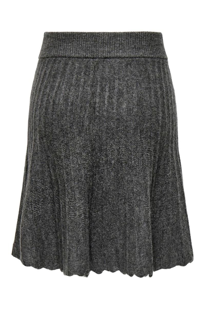JDY - Nederdel - JDY Letty Hw Skirt Knt - Dark Grey Melange