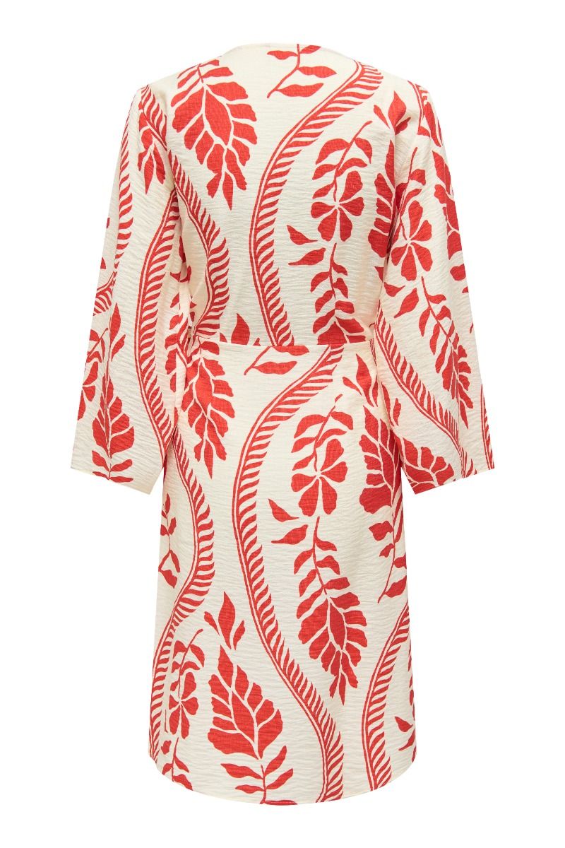 JDY - Kjole - Pepper 7/8 Wrap Dress - Papyrus/Patrol Flower