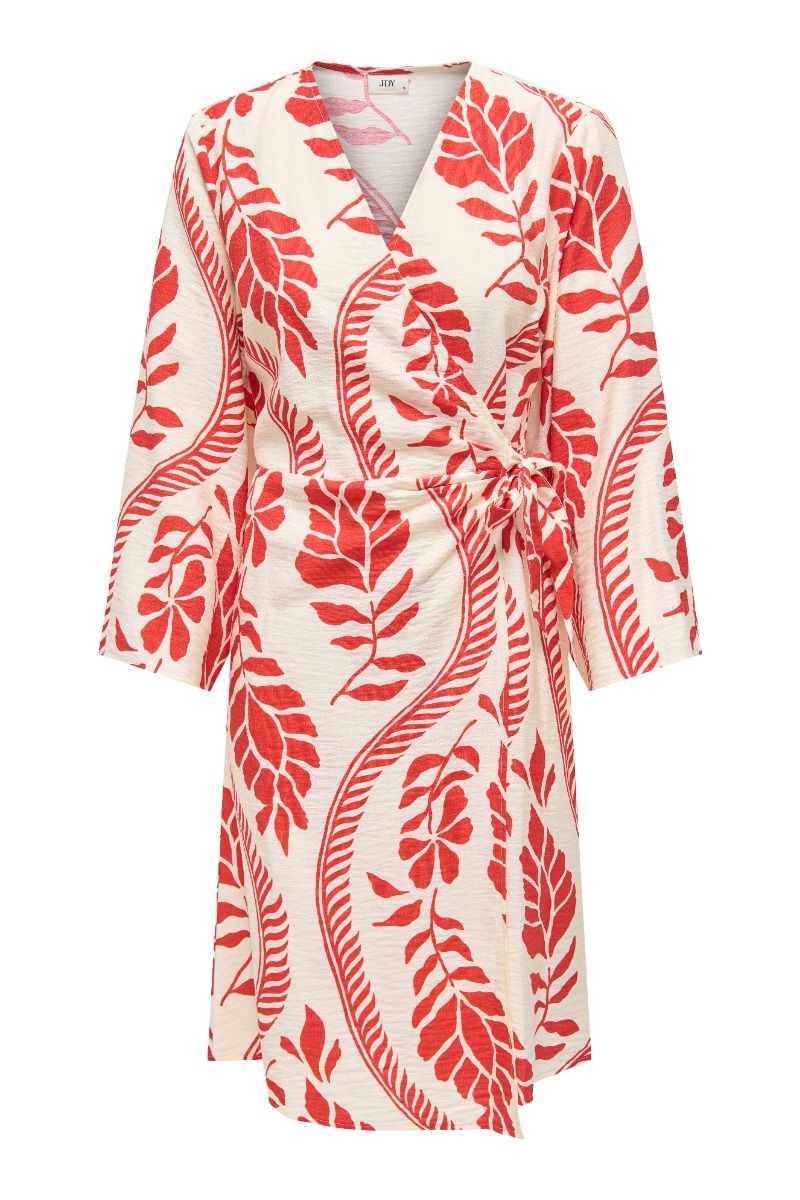 JDY - Kjole - Pepper 7/8 Wrap Dress - Papyrus/Patrol Flower
