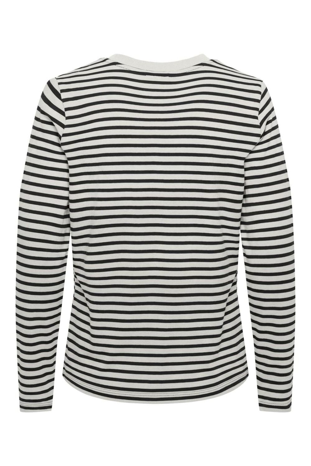 JDY - Bluse - Pisa L/S Print Top - Cloud Dancer/New Stripe Black Heart