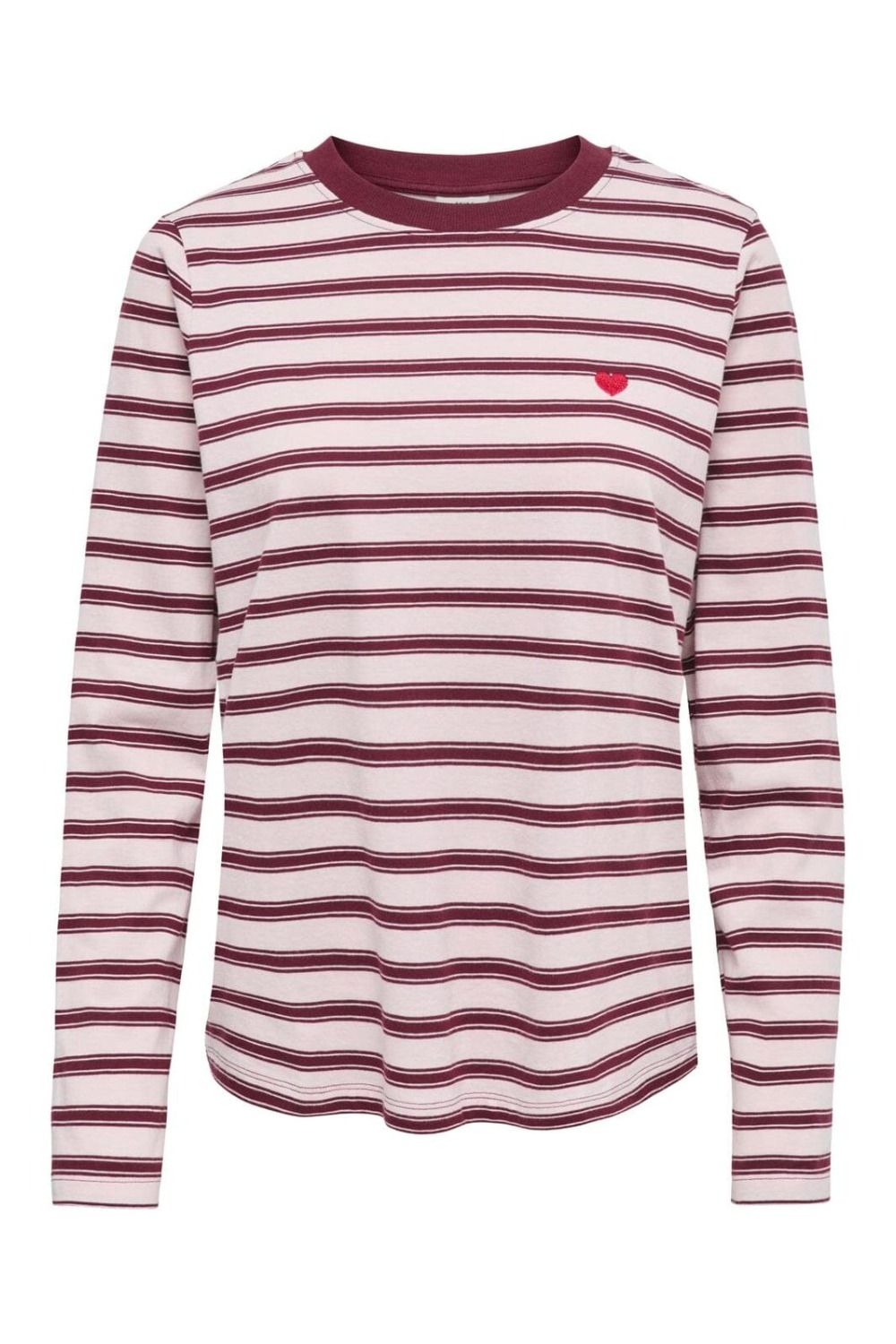 JDY - Bluse - Pisa LS Print Top - Chalk Pink/Chelsea Stripe Heart