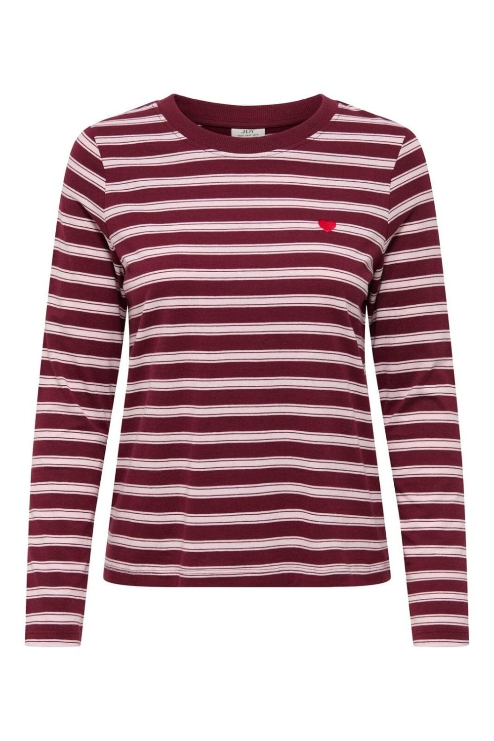 JDY - Bluse - Pisa LS Print Top - Windsor Wine/Chelsea Stripe Heart