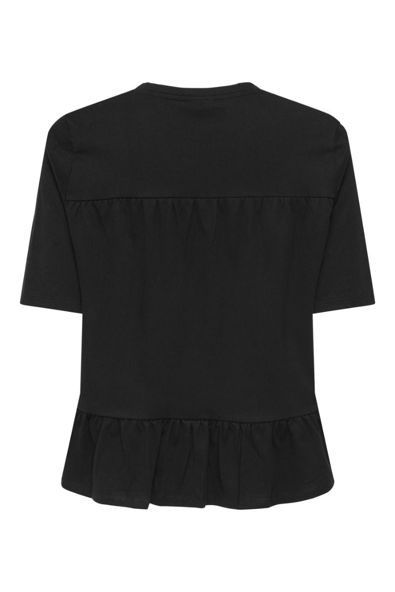 JDY - T-shirt - Poula S/S Pearl Top - Black