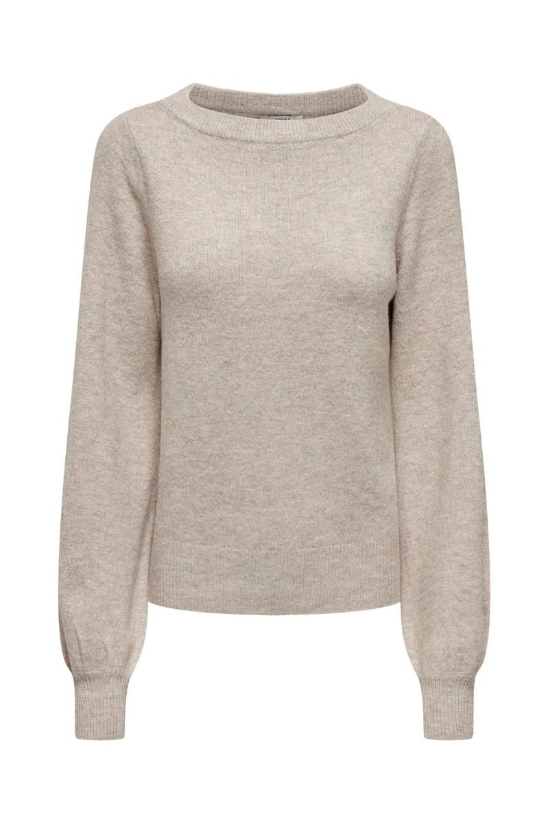 JDY - Strik - JDY Rue Glitter L/S Boat Pullover KNT Noos - Chateau Gray/Melange