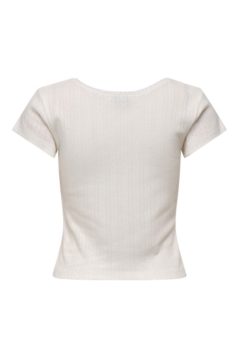 JDY - T-shirt - Salsa S/S Short O Neck Top - Cloud Dancer