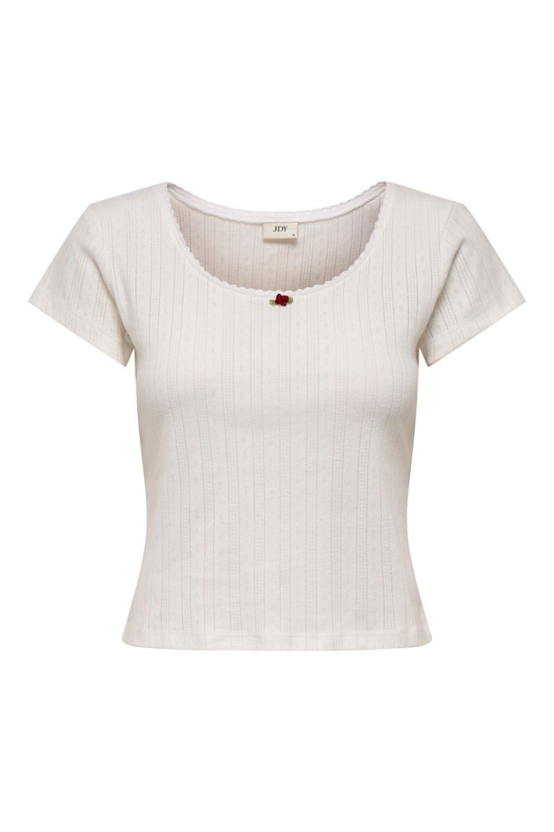 JDY - T-shirt - Salsa S/S Short O Neck Top - Cloud Dancer