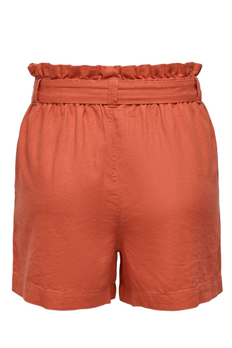 JDY - Shorts - JDY Say MW Linen Shorts - Hot Sauce