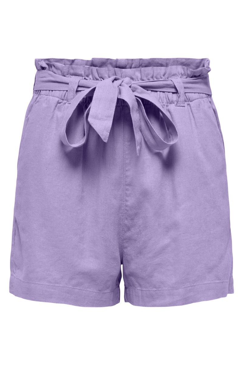 JDY - Shorts - JDY Say MW Linen Shorts - Purple Rose