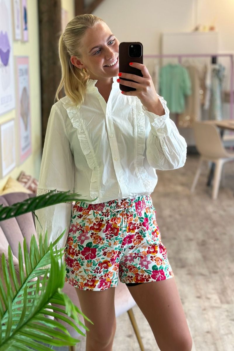 JDy - Shorts - JDY Starr Life Shorts - Tapioca/Pink Flower