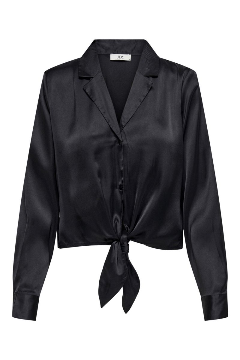 JDY - Skjorte - JDY Althea L/S Knot Shirt - Black
