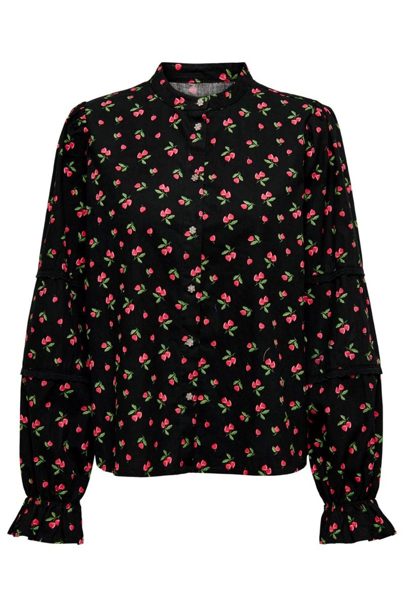 JDY - Skjorte - JDY Cherry LS Shirt - Black Cherry