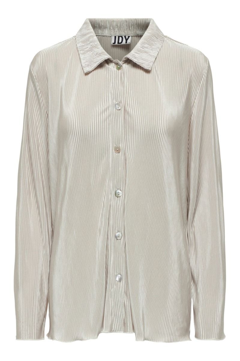JDY - Skjorte - JDY Cita L/S Long Pleat Shirt - Sandshell