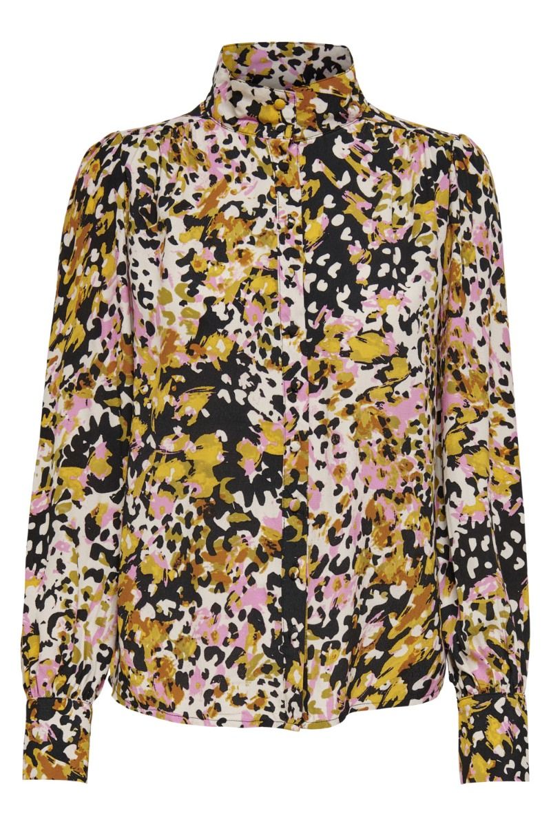 JDY - Skjorte - Claudia LS Shirt - Black/Bold Leo