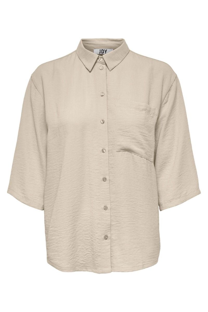 JDY - Skjorte - JDY Divya 3/4 Loose Shirt - Sandshell