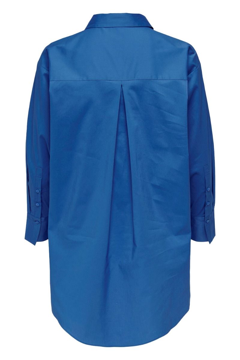 JDY - Skjorte - JDY Django L/S Long Shirt - Strong Blue