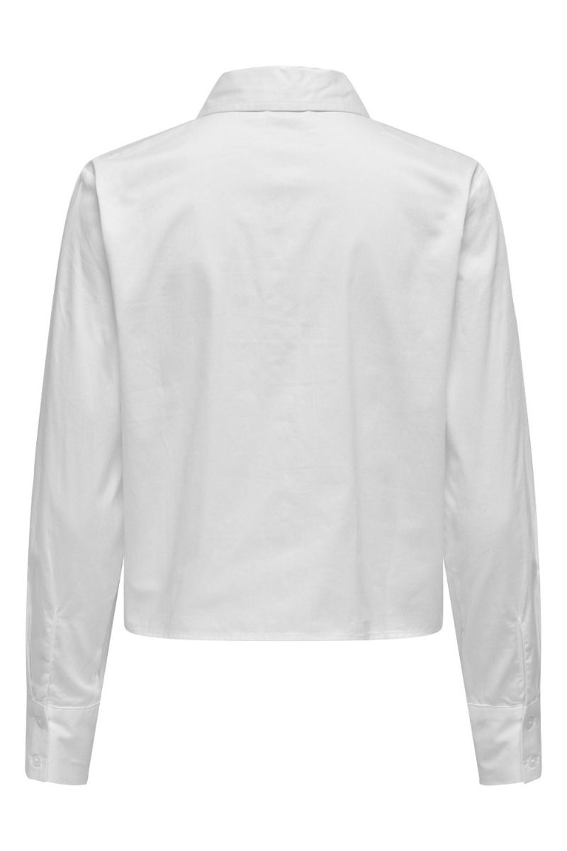 JDY - Skjorte - JDY Lili L/S Short Pocket Shirt - Bright White